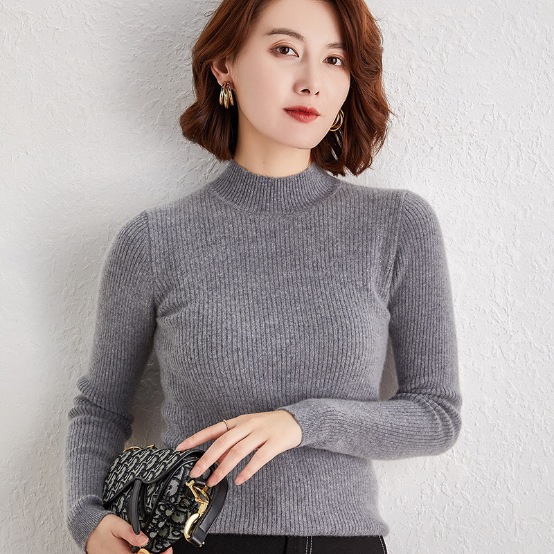 秋冬新款半高领羊毛衫100紧打底衫 牧圣绒毛衣