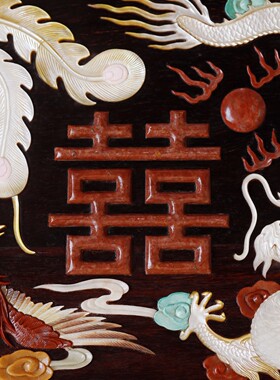 印度小叶紫檀百宝嵌龙凤呈祥首饰盒珠宝收纳盒嫁妆盒文玩收藏送礼