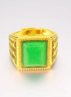 男士宝石开口戒指仿真黄金