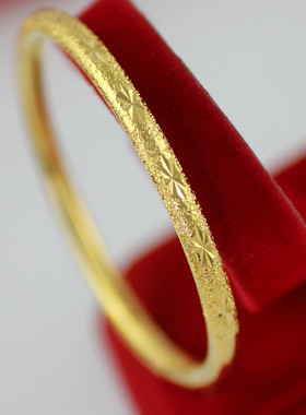 女士传承光面开口沙金手环