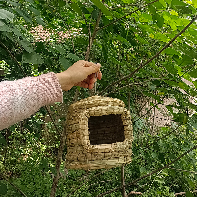 娇凤鹦鹉稻草窝繁殖孵化保暖城堡鸟窝鸟巢冬天保温悬挂式虎皮用具 - 图3