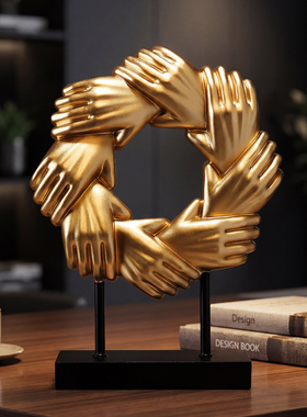 合作共赢摆件办公室柜子装饰品公司书柜老板领导桌面工艺品纪念品