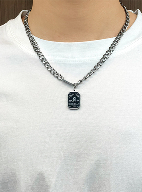 好运铭牌项链不掉色锁骨链