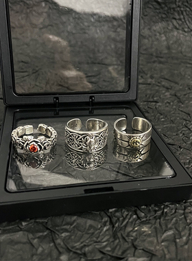 荆棘玫瑰红宝石戒指开口可调节