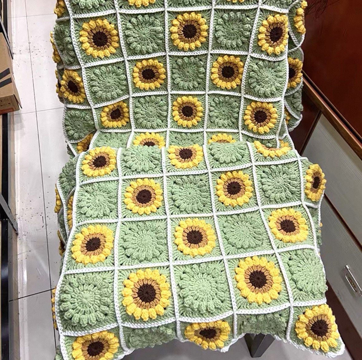 DIY手工毛线编织向日葵花毯子自制盖毯沙发毯钩针材料包,淘宝优惠券,粉丝福利购,淘宝优惠卷
