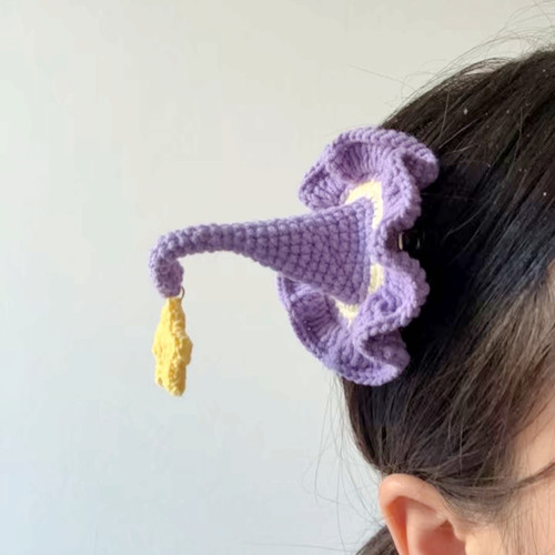 DIY钩织精灵帽发夹毛线编织材料包钩针星星魔法帽发饰手工礼物女 - 图3