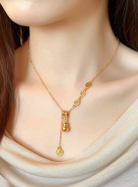 新款古法仿真沙金福字葫芦吊坠