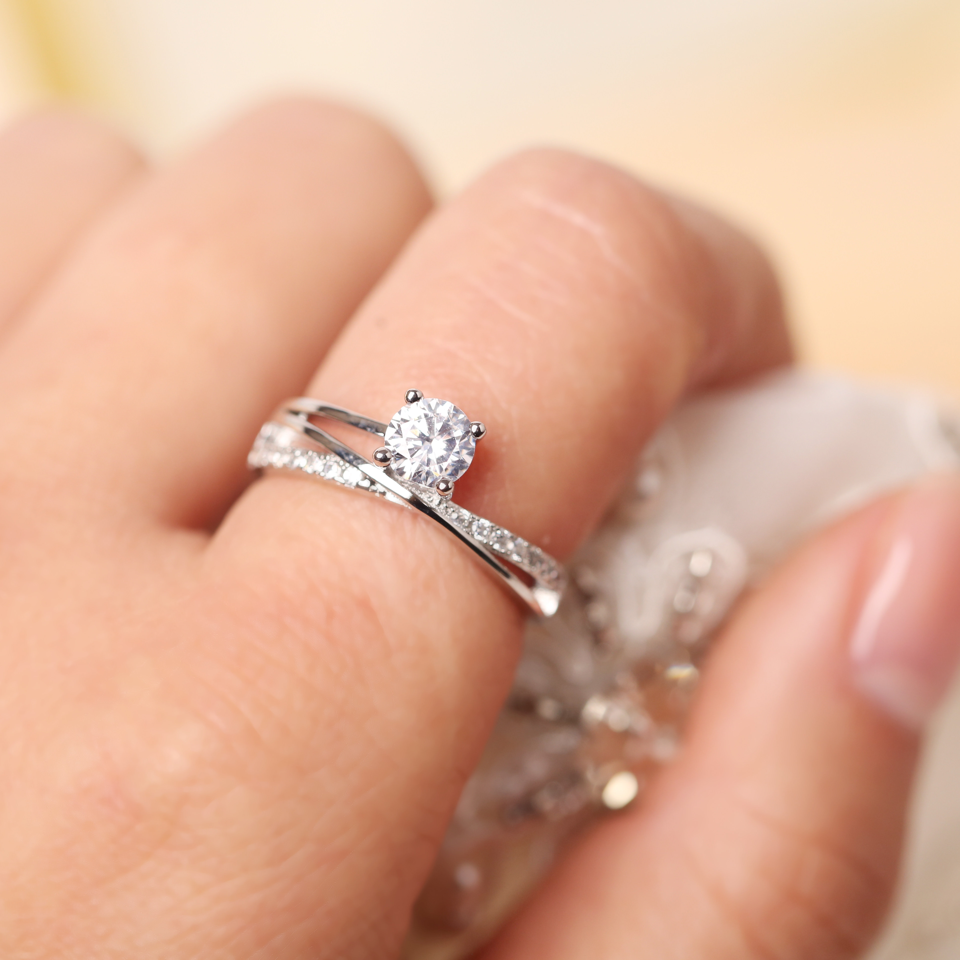 50分仿真钻戒情侣结婚对戒简约交叉女戒活口男戒指求仪式用的道具,淘宝优惠券,粉丝福利购,淘宝优惠卷