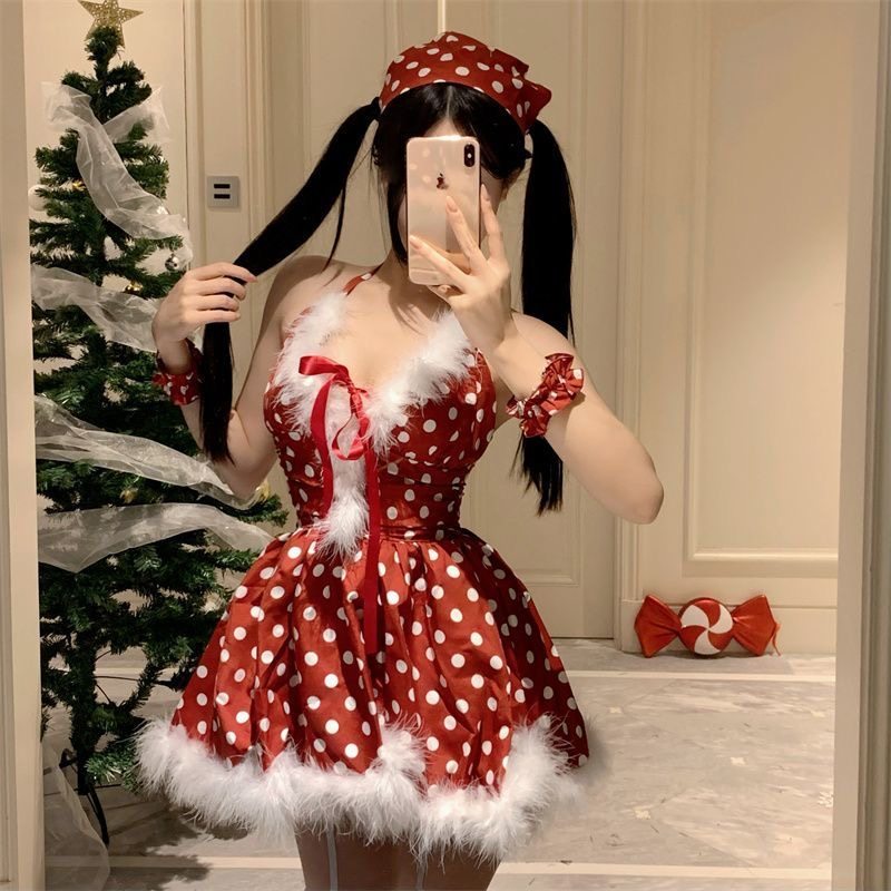 圣诞节服装氛围感穿搭丝绒抹胸红色连衣裙女秋冬套装party小礼裙,淘宝优惠券,粉丝福利购,淘宝优惠卷