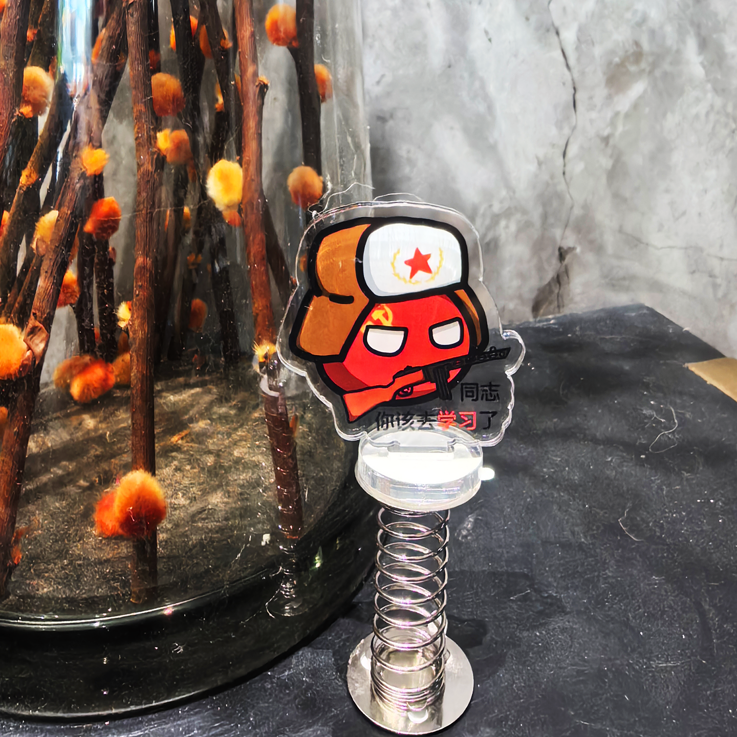 波兰球可爱卡通动漫弹簧桌面摆件亚克力车载装饰品创意网红摆件,淘宝优惠券,粉丝福利购,淘宝优惠卷