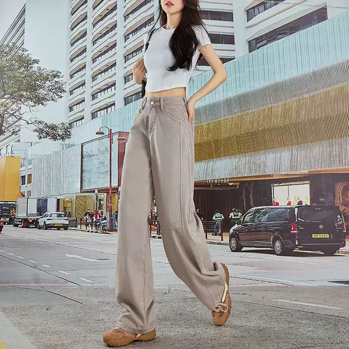 Летние цветные джинсы, штаны, высокая талия, оверсайз, свободный крой, по фигуре