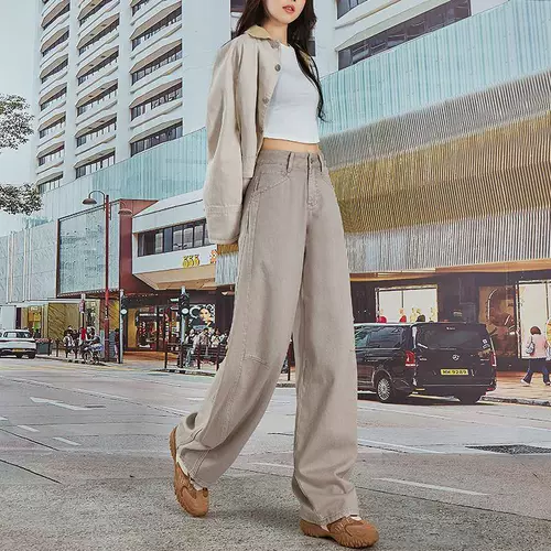 Летние цветные джинсы, штаны, высокая талия, оверсайз, свободный крой, по фигуре