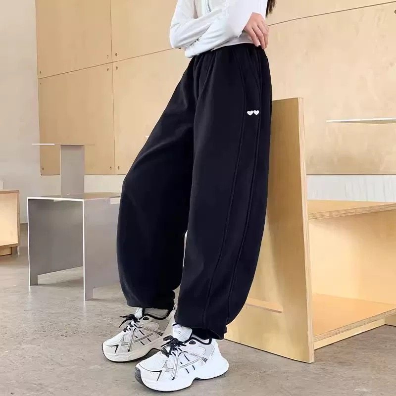 女童裤子秋冬2025新款儿童休闲卫裤黑色中大童长裤冬季加绒运动裤,淘宝优惠券,粉丝福利购,淘宝优惠卷