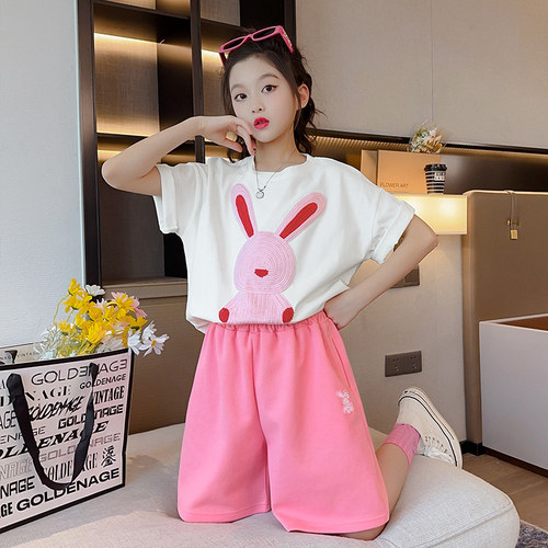 女童夏装套装2026新款洋气时髦儿童运动衣服夏季女大童短袖两件套 - 图3