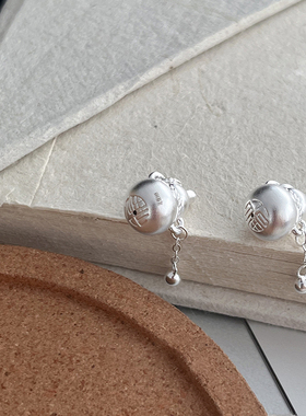 足银999福禄葫芦铃铛流苏纯银吊坠配件手工diy编绳手链小葫芦银饰