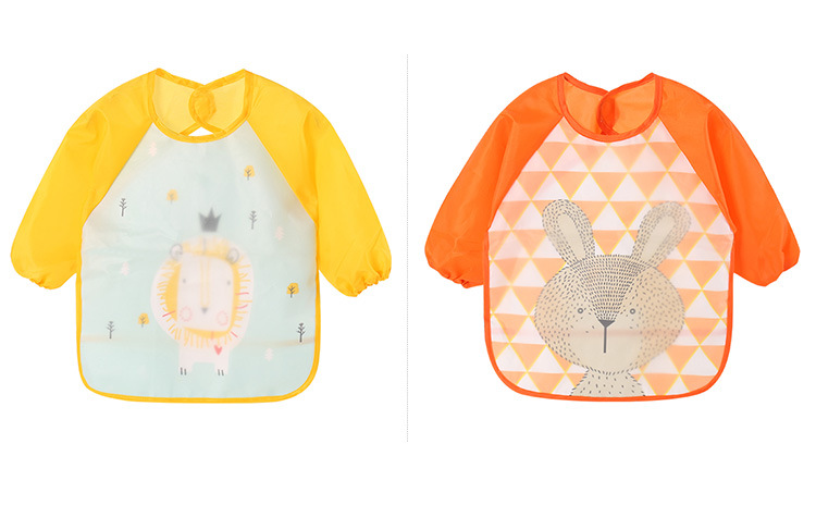 Eating and painting long-sleeved boys' bibs, reverse wearing and waterproof
