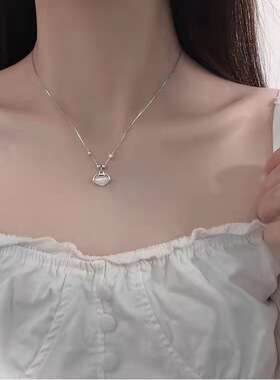 七夕送礼如意平安锁925纯银祥云锁项链女小众设计高级感ins锁骨链