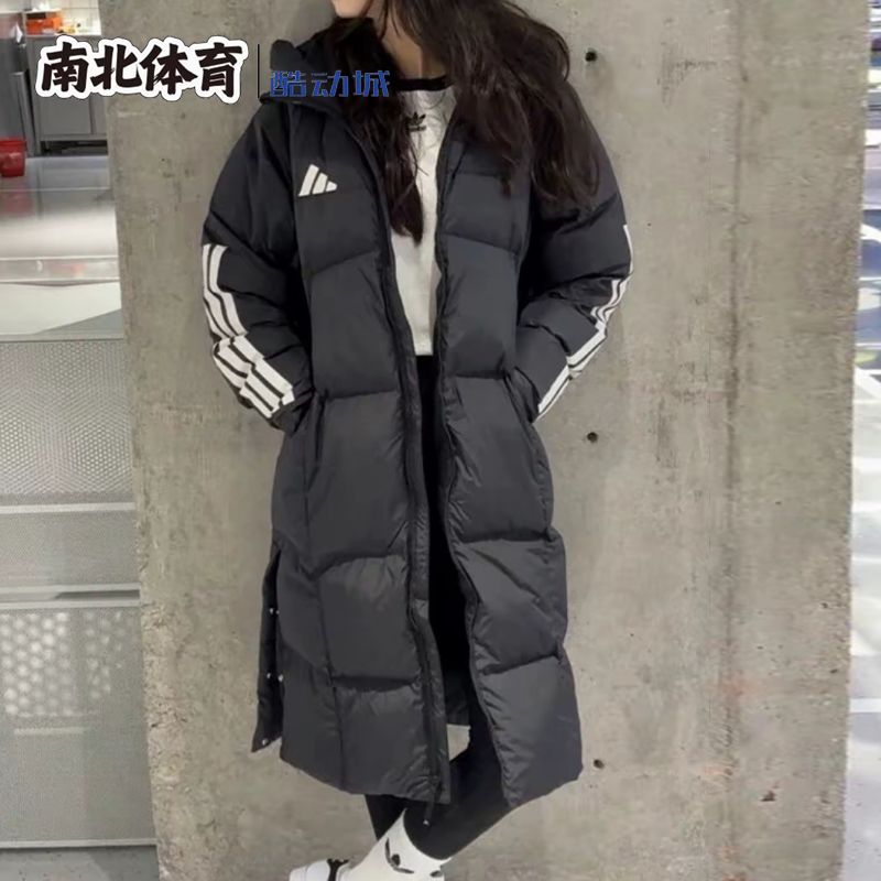 南北体育 Adidas/阿迪达斯 黑色 运动连帽保暖长袖羽绒服 JG3840 - 图0