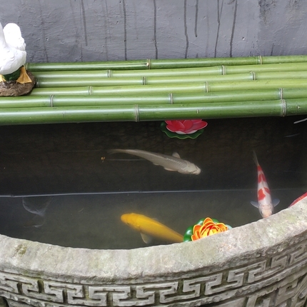 鱼缸流水板 竹排竹垫配件竹子装饰diy摆件不可漂浮竹排陶瓷流水器