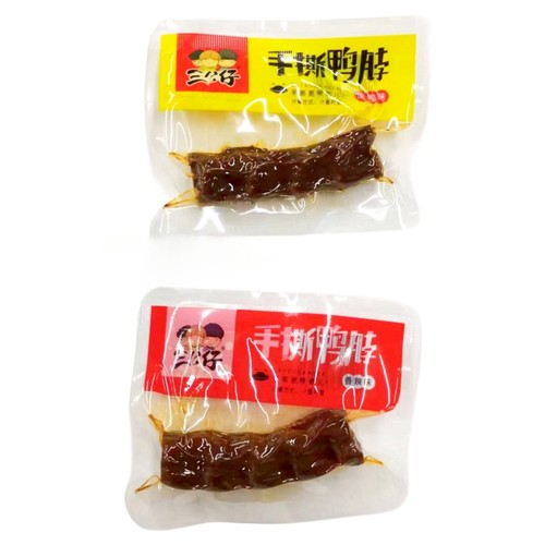 三公仔手撕鸭脖香辣味散装500g独立小包装黑鸭味鸭脖子休闲小零食 - 图3