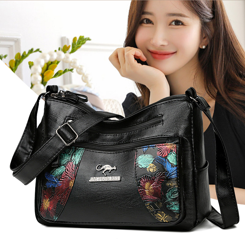 品牌真皮女包2025新款潮女士斜挎包时尚百搭单肩包软皮中年妈妈包,淘宝优惠券,粉丝福利购,淘宝优惠卷