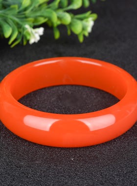 天然新疆和田玉红玉手镯女款