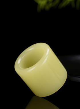 天然新疆和田玉青白玉扳指男款