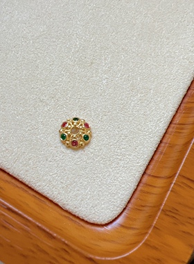 925古法银镶嵌尖晶石花瓣花托隔片水晶圆珠垫片diy穿珠饰品配件