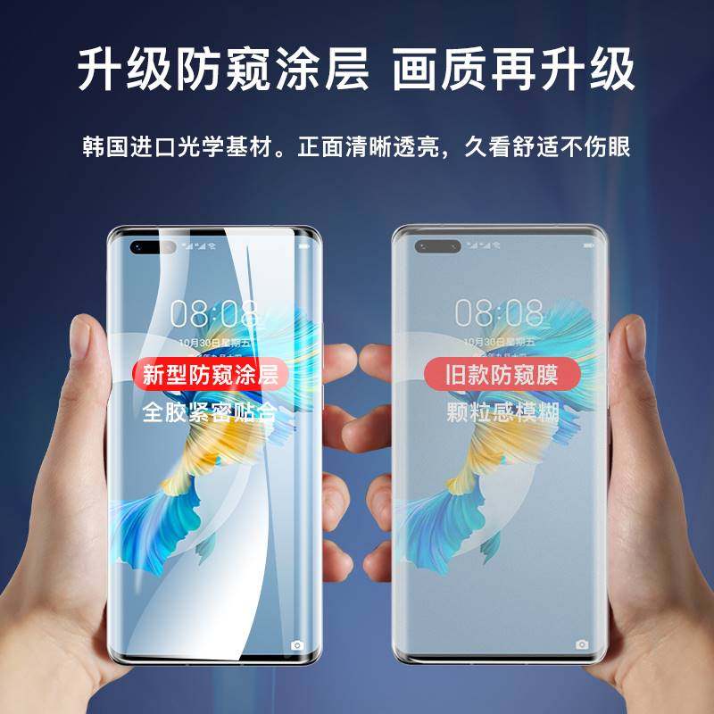 适用华为mate60pro手机膜p40p60钢化水凝膜mate40防窥膜50全胶30rs保时捷11nova10/9/8/7新款p30p50mt20曲屏e - 图2