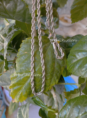 轻奢高级复古麻花项链男