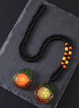 琉璃楞严咒六字真言吊坠项链