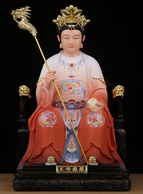 新款古彩玉帝王母神像玉皇大帝王母娘娘佛像树脂家用佛堂供奉摆件