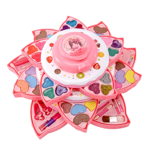 Косметическая игрушка, комплект, помада, детские румяна, база под макияж для принцессы, подарочная коробка, лак для ногтей, 2023