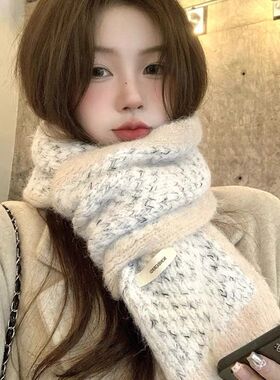 高级感时尚针织围巾冬季