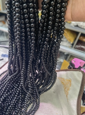 高品质5A级天然黑玛瑙散珠半成品长条diy手链项链配珠女时尚饰品