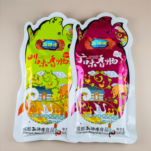 孔师傅广味香肠500g四川广式甜味腊肠成都特产腌腊年货无烟熏川肠 - 图3