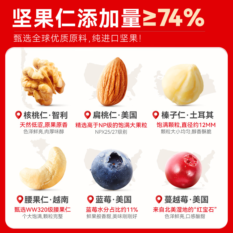 沃隆每日坚果混合三好队长礼盒30包750g孕妇儿童款官方旗舰店官网