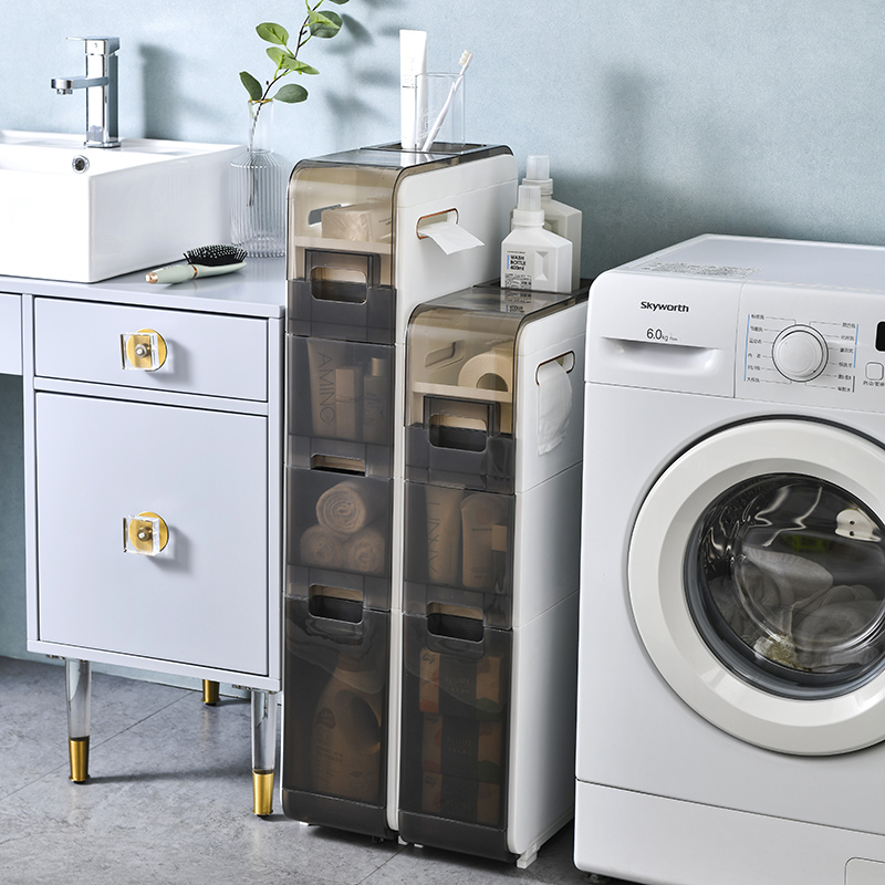 卫生间置物架浴室马桶夹缝收纳柜厕所洗手间置物柜落地缝隙储物柜