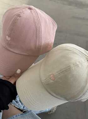 逛街棒球帽爱心刺绣遮阳百搭夏天