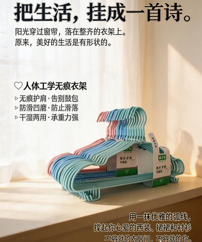 加粗加厚成人衣架家用衣钩防滑无痕衣挂架塑料宿舍衣撑挂钩衣架子 - 图2