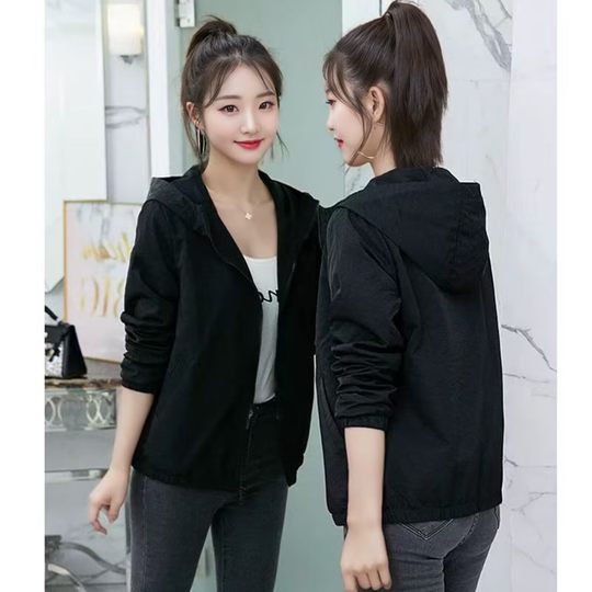 Frühherbstmäntel für Damen, kurze Windjacken mit Kapuze für Frühling und Herbst für Damen