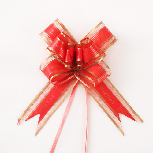 中号磨纱款蝴蝶结手拉花彩带扎带礼品包装花店材料扎花礼物装饰花 - 图3