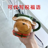 Рождественская кубка Nordic ins милая девочка Cup Cust Creative Student Trend Trend Trend Ceramic Water Cup Cup Cup Cup
