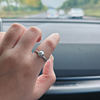 <Cool Neon>Natural colorless akoya seawater pearl brushed sterling silver earrings ring for women