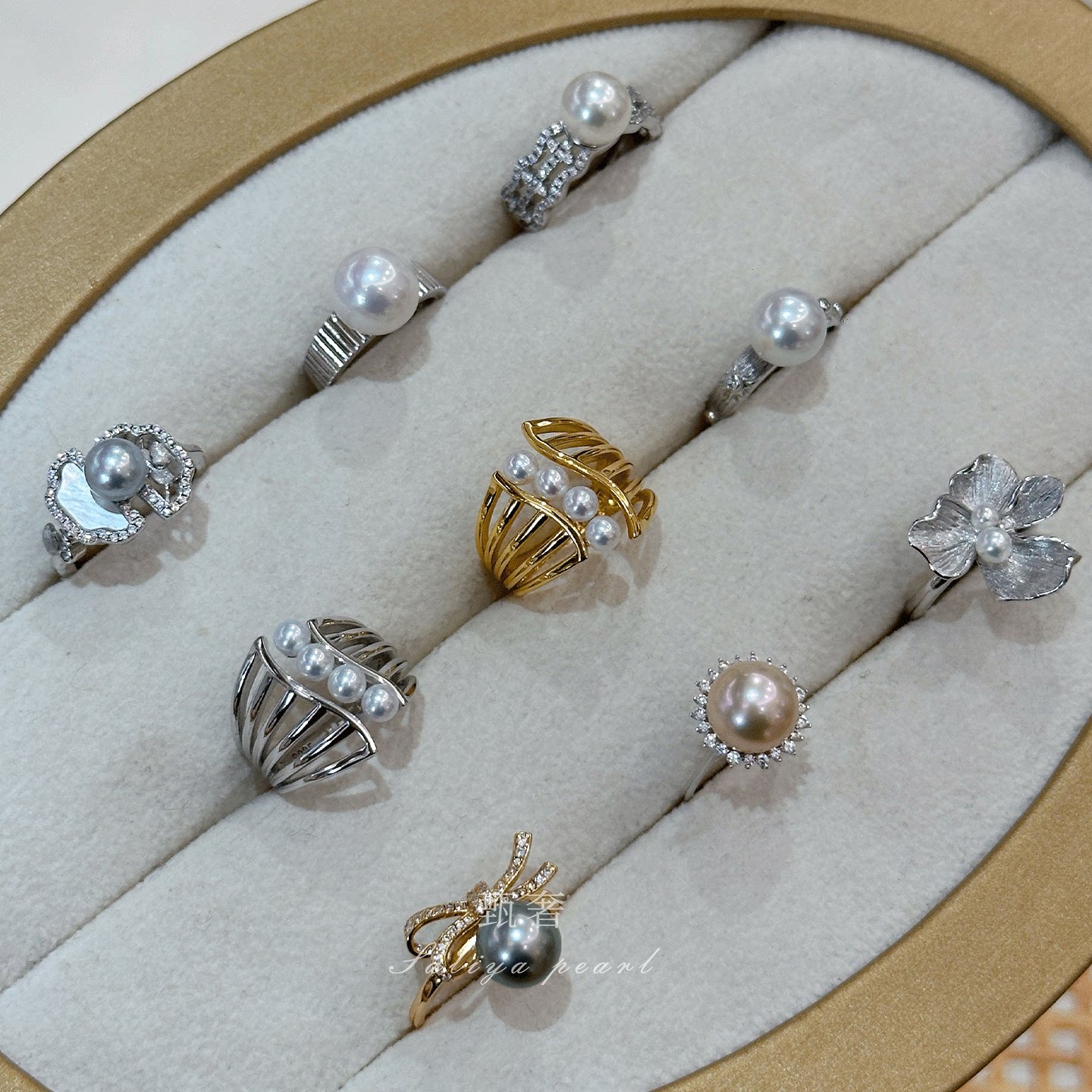 Zhenshe S925 sterling silver freshwater pearl ring collection