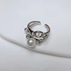 <Jisong> Ins style double layer pig nose ring 925 sterling silver freshwater pearl ring opening fashionable and western style