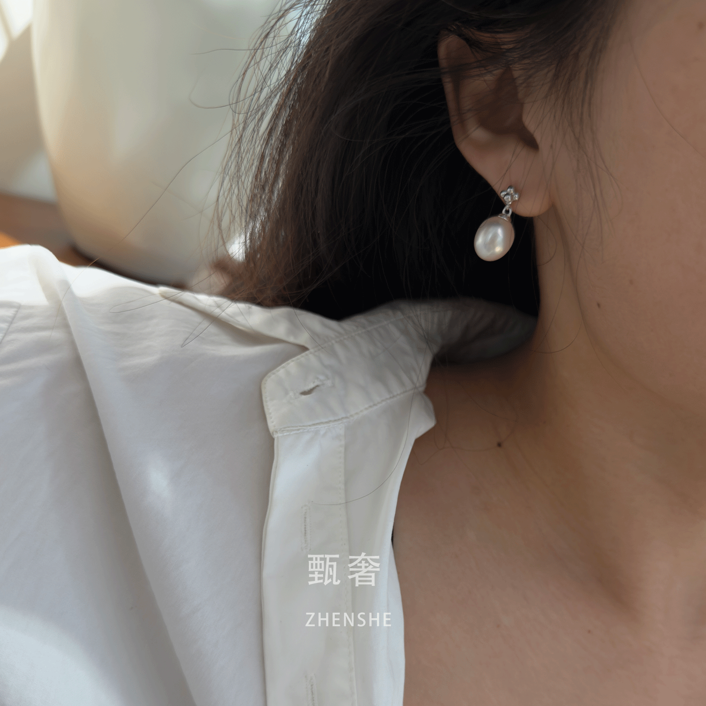 《陌上花开》10mm天然精品无核淡水珍珠水滴形状耳钉925纯银耳饰,淘宝优惠券,粉丝福利购,淘宝优惠卷