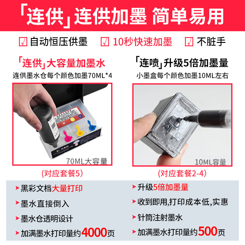 佳能mp288彩色喷墨打印机复印连供 新正能量办公喷墨多功能一体机