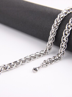 钛钢花篮项链男士女不锈钢马鞭链条锁骨链龙骨链欧美diy配链吊坠