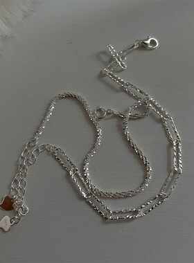 双层手链波光粼粼手链女百搭高级感简约气质冷淡风叠戴满天星手链